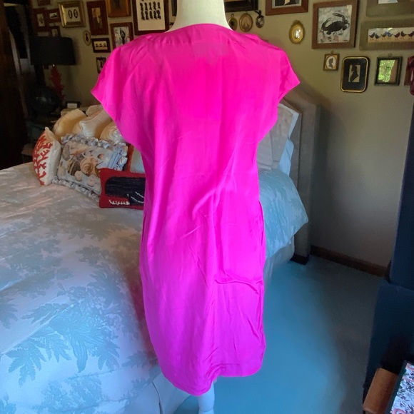 C. Wonder Bright Pink/Fuchsia Silk Dress with Slip - Picture 6 of 16